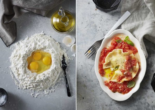 Runny Egg Ravioli food styling toronto stylist marianne wren