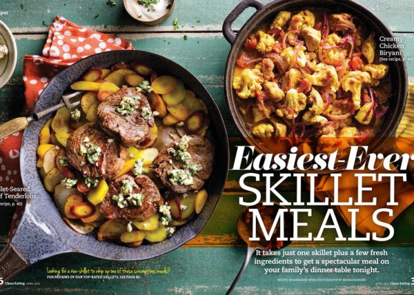 Easy Skillet Meals food styling Toronto stylist recipe developer Marianne Wren Clean Eating Magazine